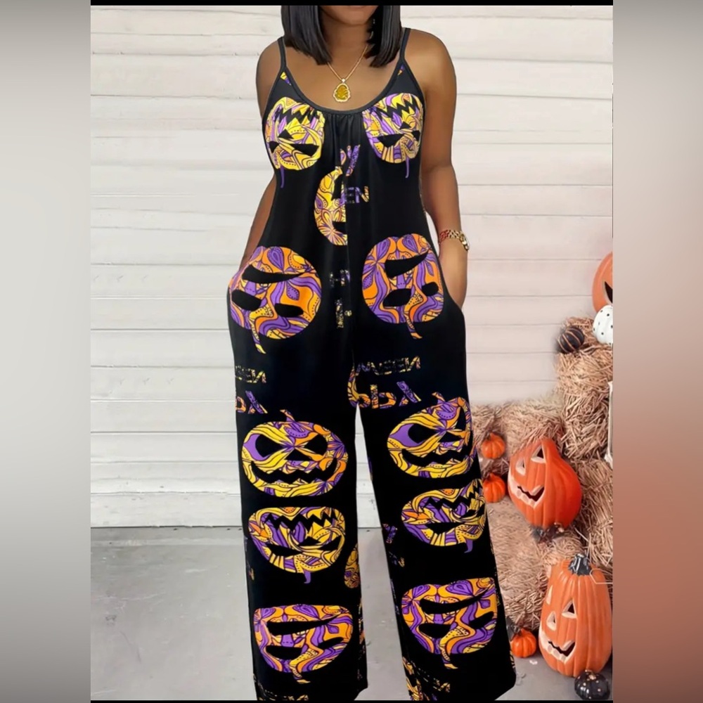 Halloween Print Jumpsuit